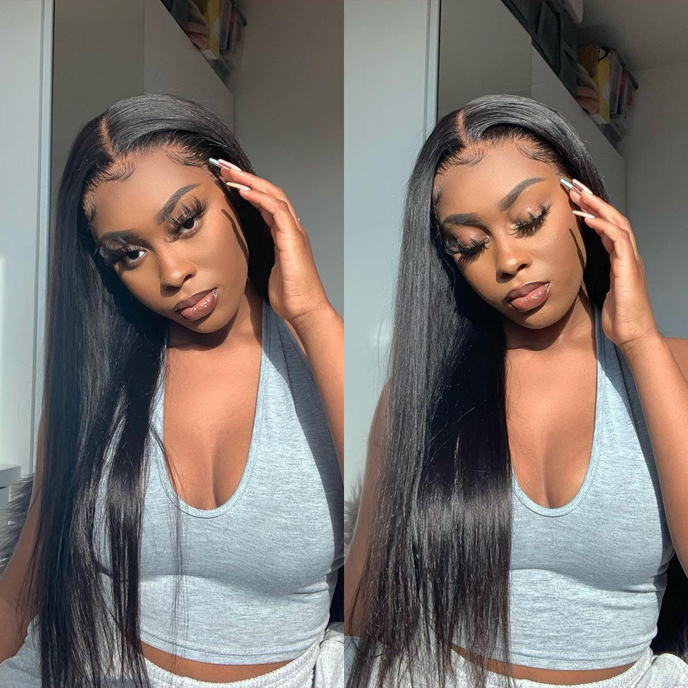 2 wig deal 13x4 transparent lace front wig + 4x4 closure wig 180% density