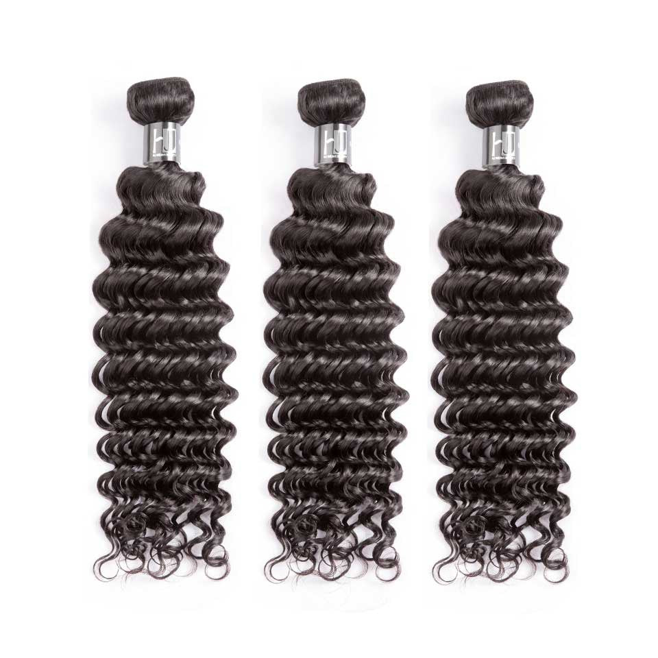 HJ Weave Beauty 7A Brazilian Virgin Hair Deep Wave Bundle Deal