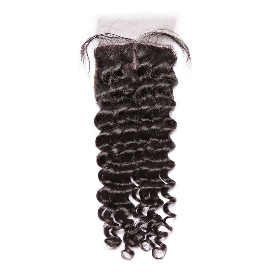 HJ Weave Beauty 4*4 Brazilian Hair Silk Base Closure Deep Wave