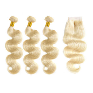 HJ Weave Beauty 7A #613 Blonde Virgin Hair Body Wave Bundle Deal