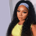 Rizado Onda profunda 180% Densidad Diadema Peluca Cabello humano Sin pegamento Sin gel