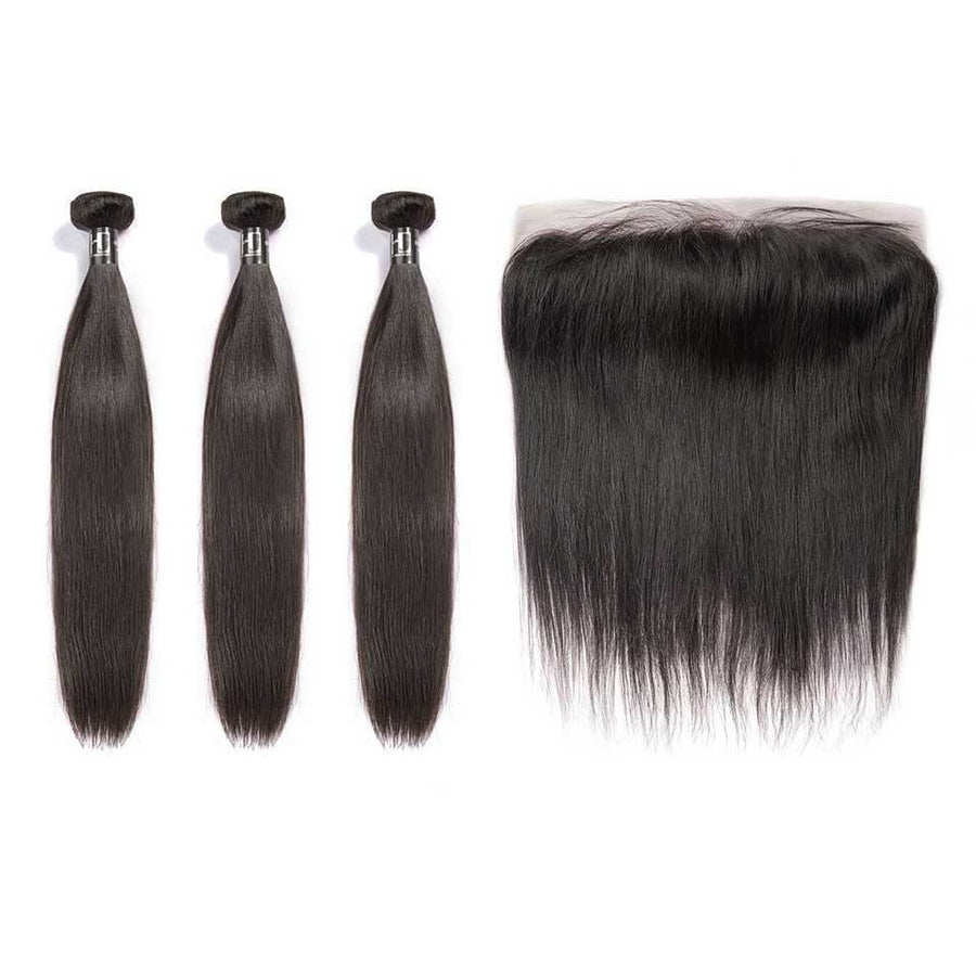 HJ WEAVE BEAUTY 10A Brazilian Mink Hair Straight Bundle Deal