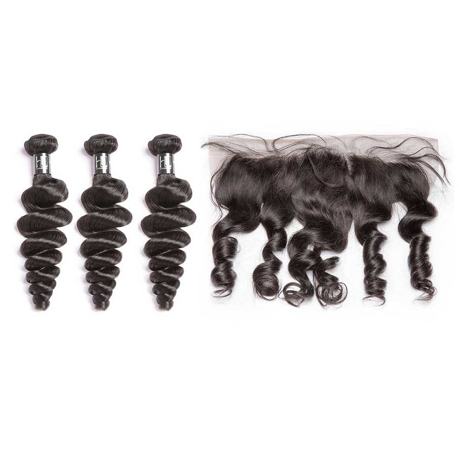 Oferta de paquete de ondas sueltas de cabello virgen brasileño HJ Weave Beauty 7A