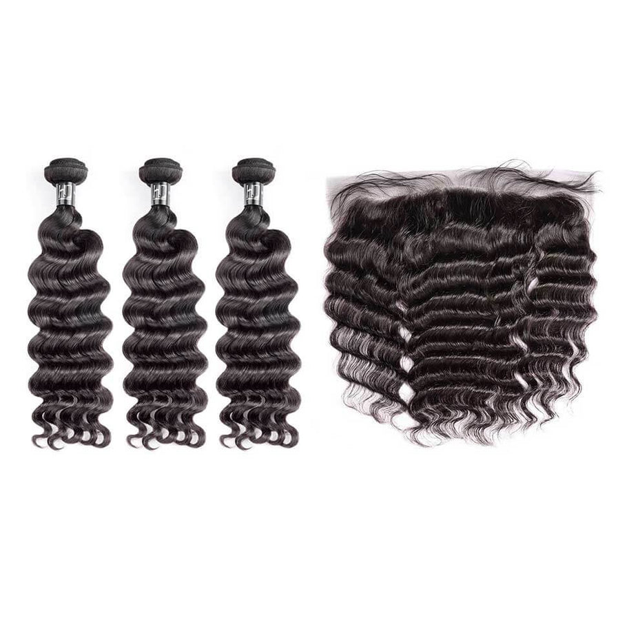 HJ WEAVE BEAUTY 10A Brazilian Mink Hair Natural Wave Bundle Deal
