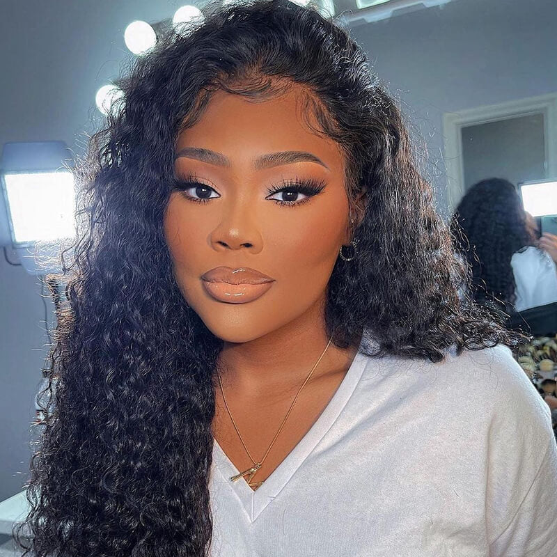 Curly Deep Wave 13x4 Lace Front Wig Human Hair Lace Wig