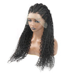 Braids With Curls 13x4 HD Lace Full Front Wig Free part Human Hair Wigs 250% Density