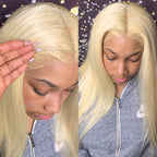 4x4 Transparent Lace Closure Wig Straight 613 Blonde Color Wig