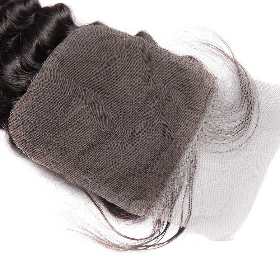 HJ Weave Beauty 4*4 Brazilian Hair Silk Base Closure Deep Wave