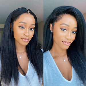 13x4 HD Lace frontal Natural Hairline Kinky straight wig 250% density