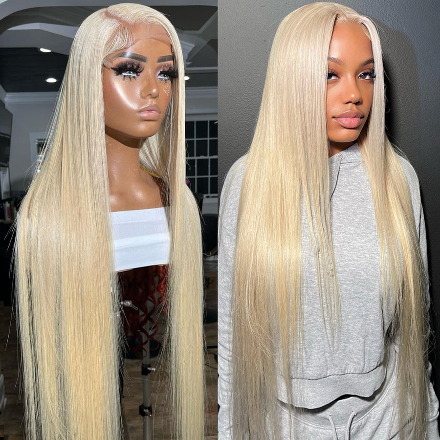 13x6 Transparent Lace Front Wig Straight 613 Blonde Color Wig