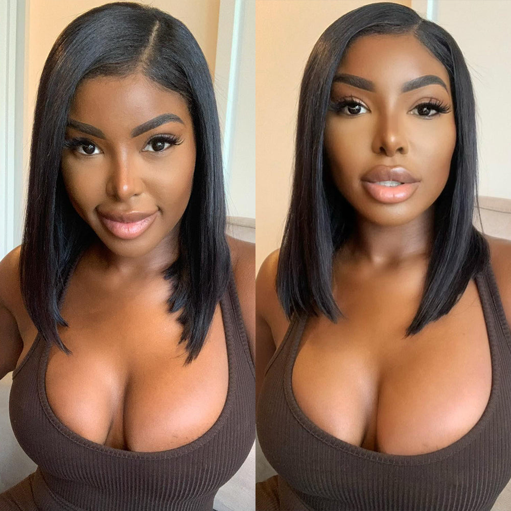 5x5 Transparent Lace Staright Bob Wig 180% Density