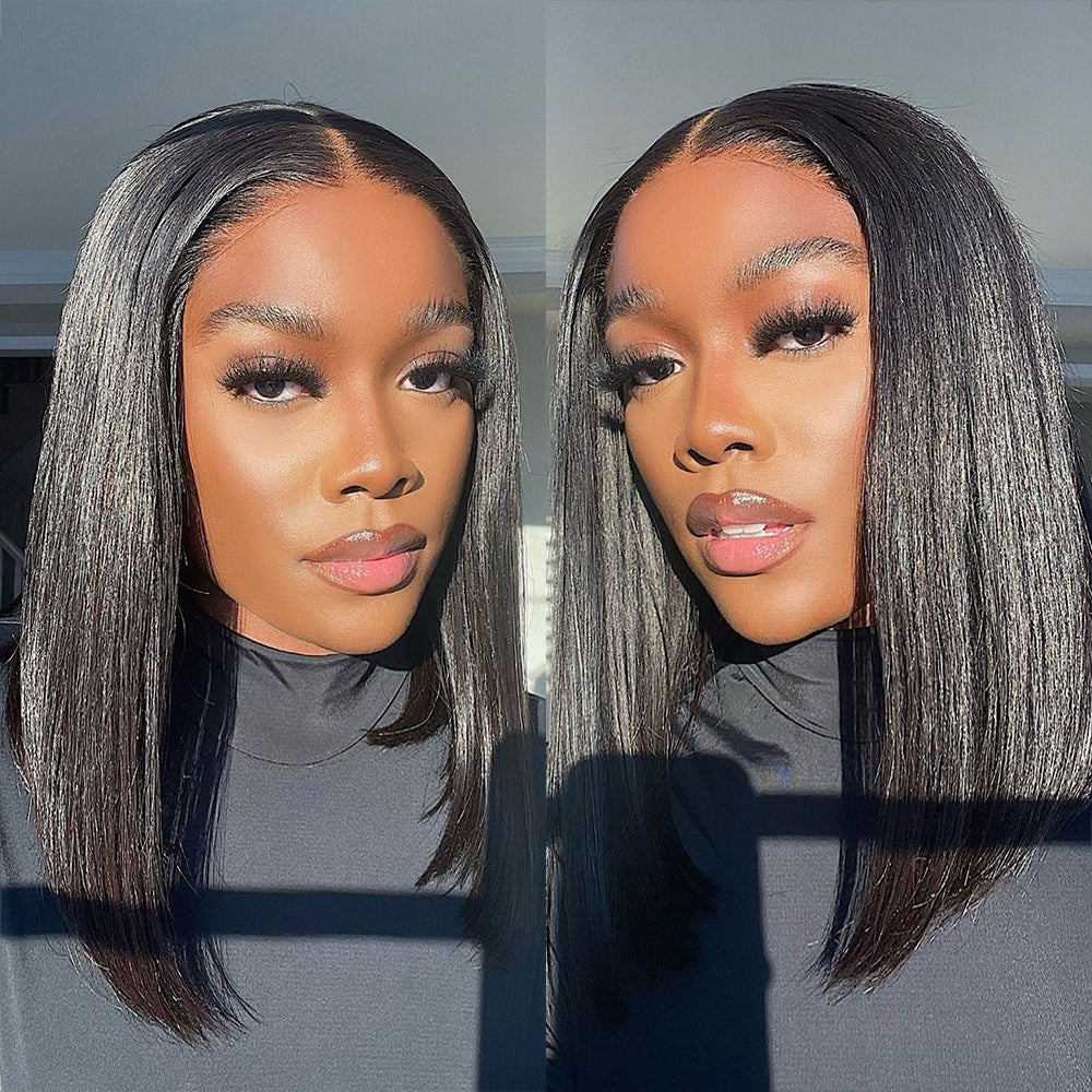 Straight 4x4 Lace Bob Wigs 180% Density