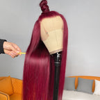 #99J Colored Hair Lace Front Wig Straight Colored Human Hair Lace Wigs