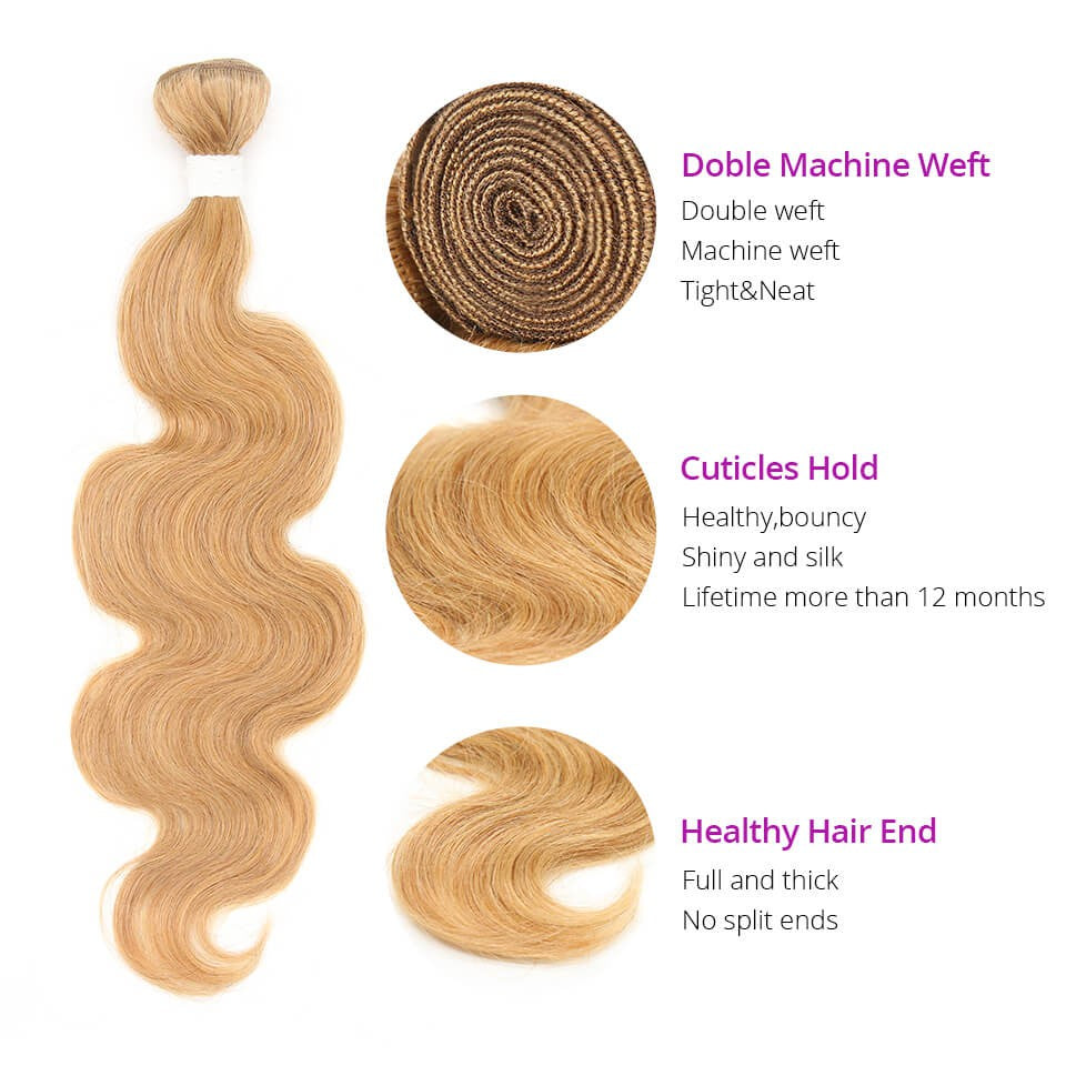 HJ Weave Beauty #27 Colored Virgin Hair Body Wave Bundle Deal
