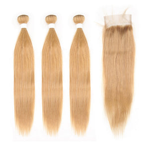 HJ Weave Beauty #27 Oferta de paquete recto de cabello virgen coloreado