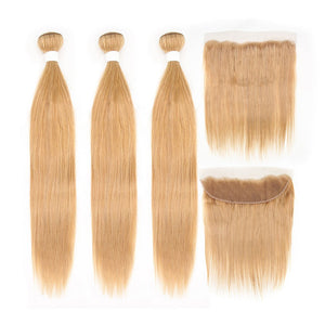 HJ Weave Beauty #27 Oferta de paquete recto de cabello virgen coloreado