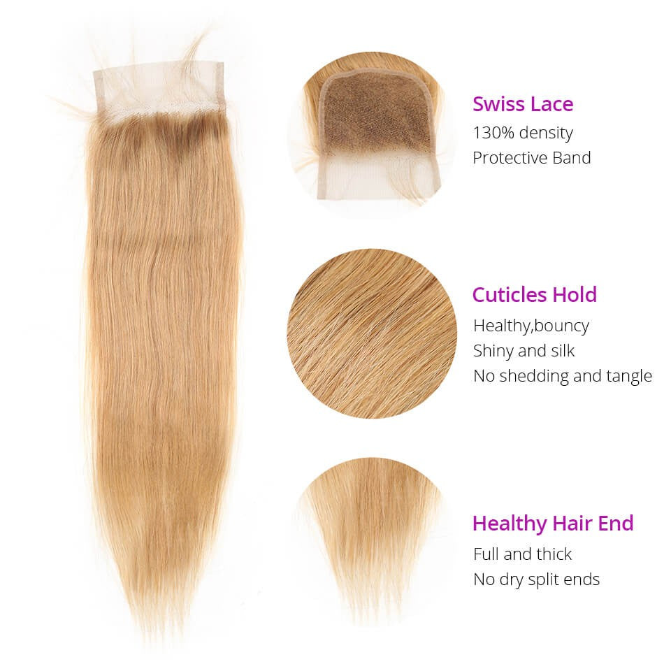 HJ Weave Beauty #27 Colored Virgin Hair Straight Bundle Deal