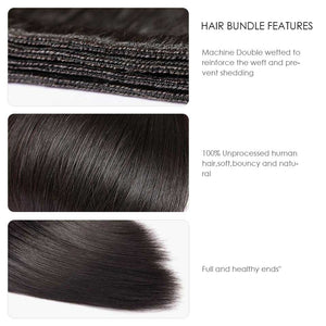 HJ Weave Beauty 8A Brazilian Virgin Hair Straight Bundle Deal