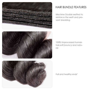 HJ Weave Beauty 8A Brazilian Virgin Hair Loose Wave Bundle Deal