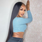 #27 Blonde+ Black Skunk Stripe Colored 13X4 Lace Front Straight Wig