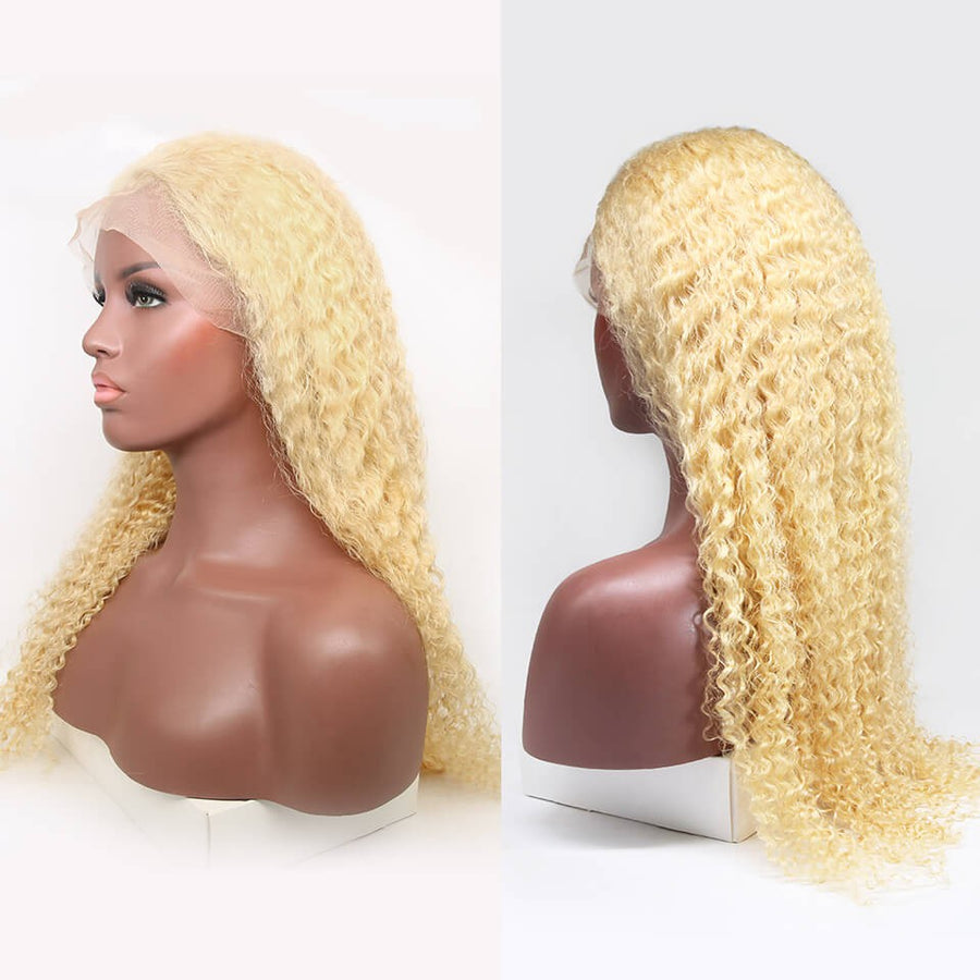 Curly 613 blonde wig Brazilian human hair wig for black women