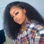 13x6 Lace Wig Kinky Curly Virgin Hair Glueless Pre-plucked Hairline
