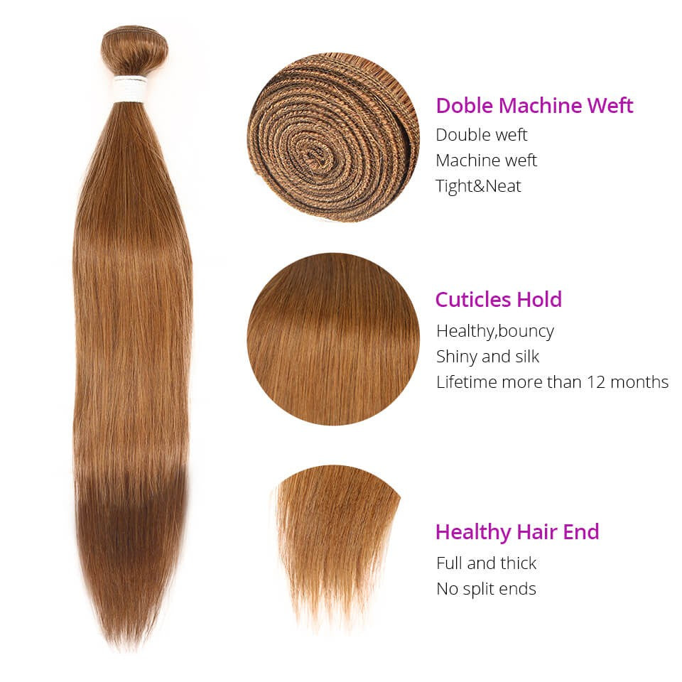 HJ Weave Beauty #30 Colored Virgin Hair Straight Bundle Deal