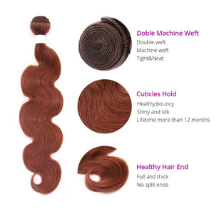 HJ Weave Beauty #33 Oferta de paquete de ondas corporales de cabello virgen coloreado
