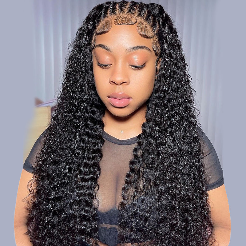 Deep Wave Full Lace Wig Pre Plucked Hairline With Baby Hair