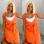 #613 Blonde 13x6 T Part Bob Wig + Bob Wig With Bangs  Straight Human Hair