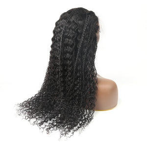 Braids With Curls 13x4 HD Lace Full Front Wig Free part Human Hair Wigs 250% Density