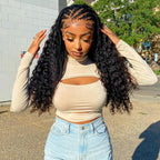 Braids With Curls 13x4 HD Lace Full Front Wig Free part Human Hair Wigs 250% Density