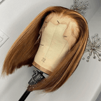 #4/27 Piano Fall Color Short 13x4 Lace Front Bob Wig Straight Hair