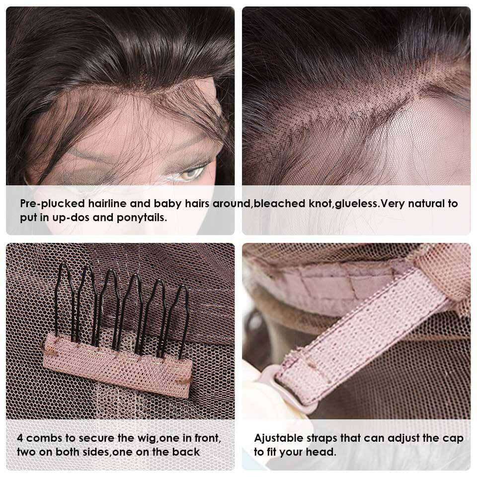 Deep Wave Full Lace Wig Pre Plucked Hairline With Baby Hair