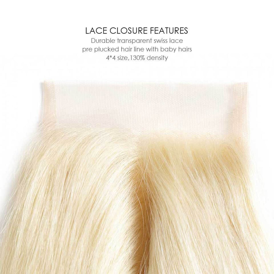 #613 Blonde Straight Long Hair Series Virgin Human Hair Bundle Deal
