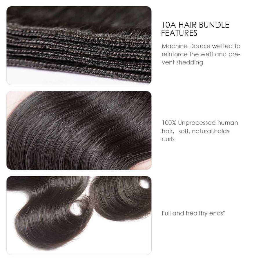HJ WEAVE BEAUTY 10A Brazilian Mink Hair Body Wave Bundle Deal