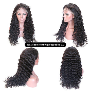 13x6 Lace Wig Natural Wave Virgin Hair Pre-plucked Hairline