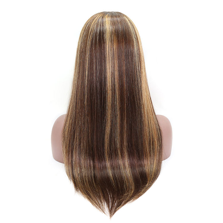 Headband Wig 4/27 Fall Color Highlight Straight 180% Density