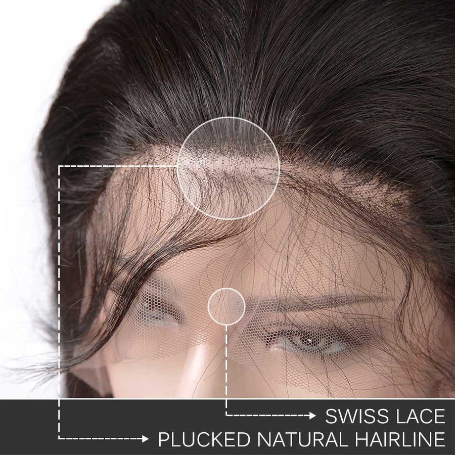 HJ Weave Beauty 360 Frontal de encaje Cabello humano Onda del cuerpo