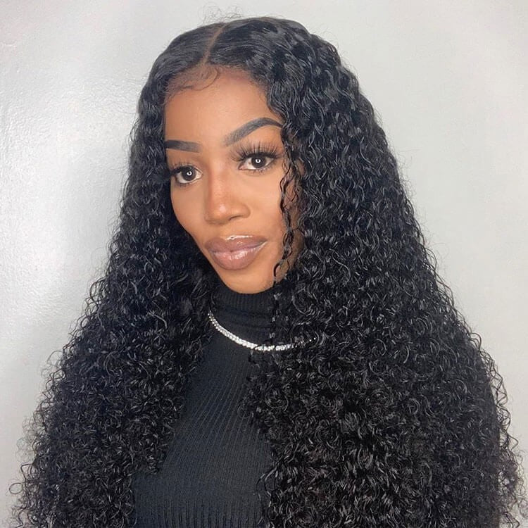Kinky Curly 4x4 Lace Closure Wig Human Hair Lace Wig