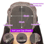 Kinky Curly 4x4 Lace Closure Wig Human Hair Lace Wig