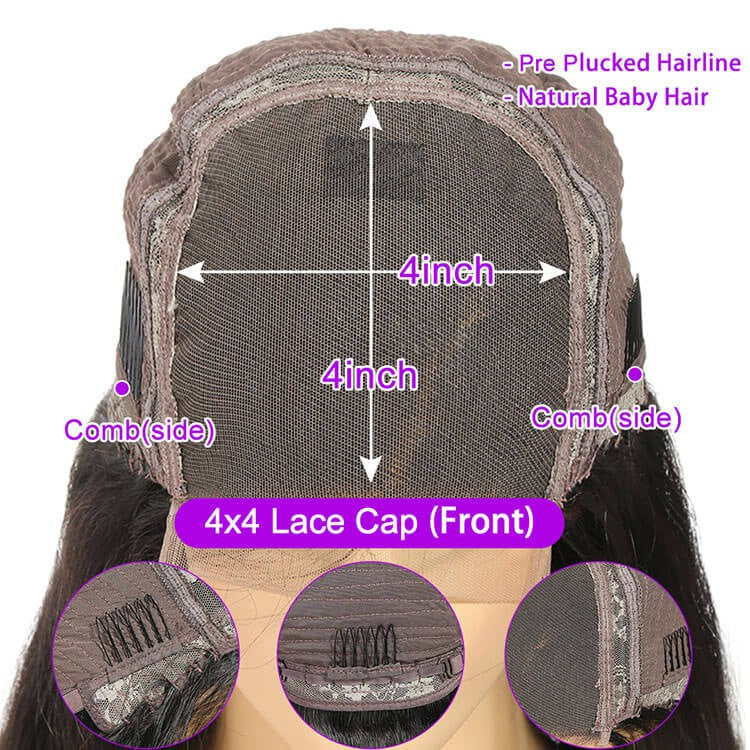 Kinky Curly 4x4 Lace Closure Wig Human Hair Lace Wig