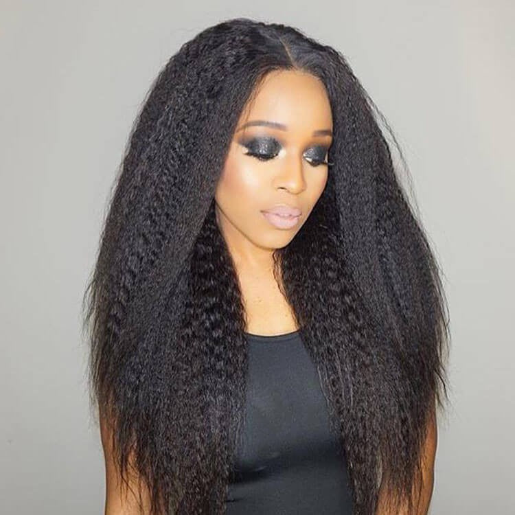 Kinky Straight 4x4 Lace Closure Wig Human Hair Lace Wig
