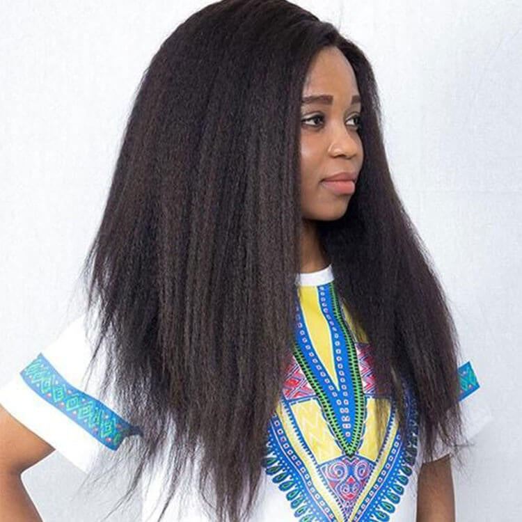 Kinky Straight 4x4 Lace Closure Wig Human Hair Lace Wig