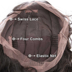 Peluca de encaje completo recta Línea de cabello pre desplumada con cabello de bebé para mujeres negras