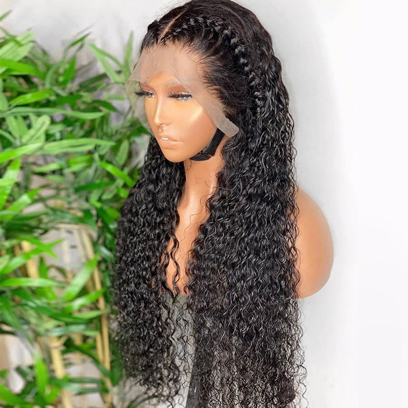 HD Lace 13X6 Lace Frontal Wig Curly Deep Wave Virgin Hair 180% Density
