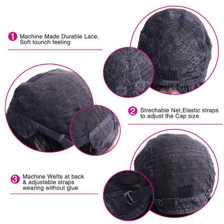 Body Wave Human Hair Wig With Bangs 180% Density