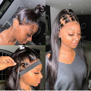 Straight Full Lace Wig Pre Plucked Hairline With Baby Hair For Black Women