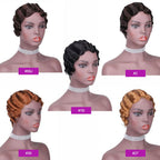 Peluca de corte pixie Peluca de máquina completa de cabello humano ondulado