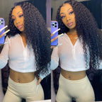 Peluca rizada de onda profunda 4x4 con cierre de encaje Peluca de encaje de cabello humano